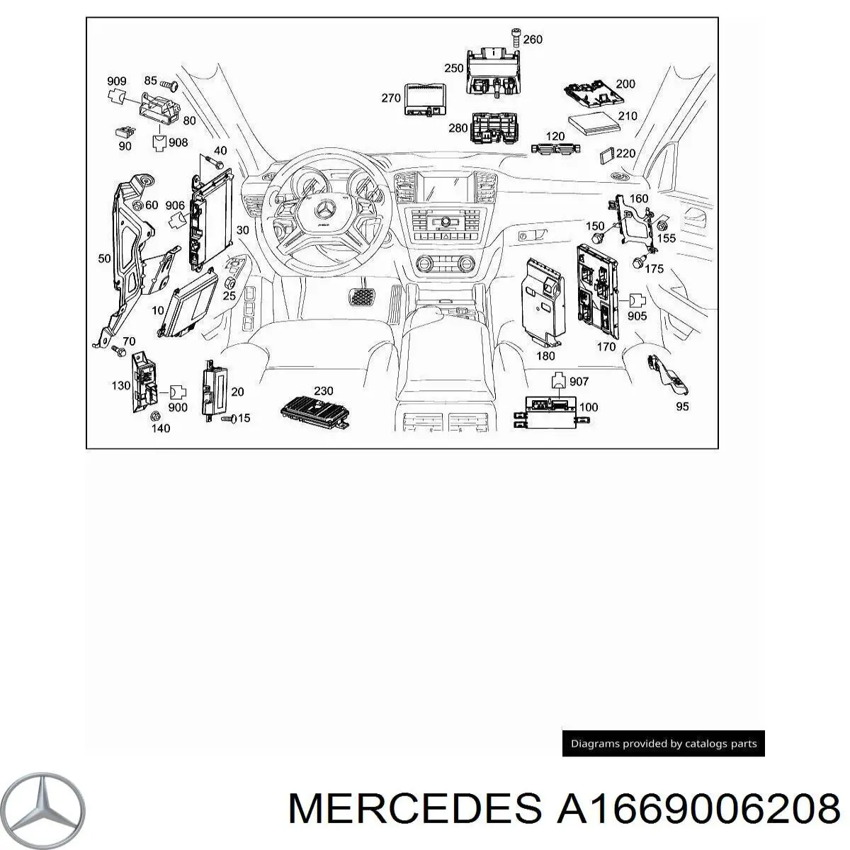  Unidad de control, cierre centralizado para Mercedes GL X166