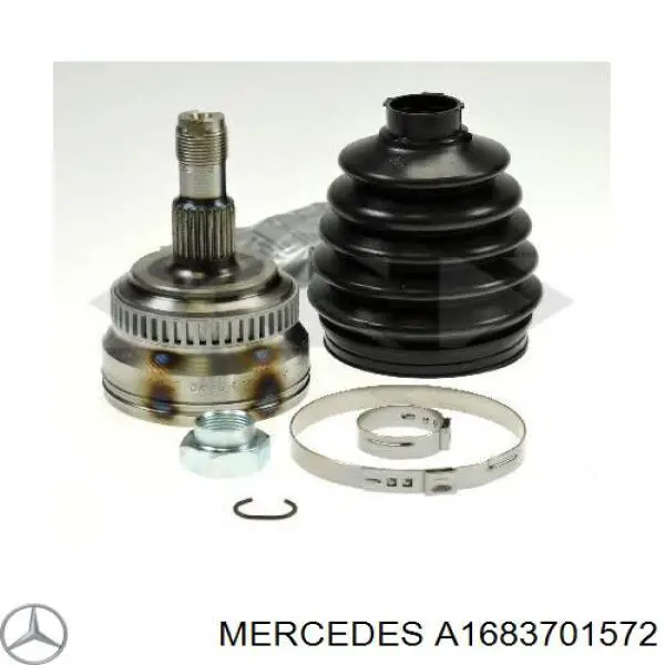 A168370157280 Mercedes árbol de transmisión delantero izquierdo