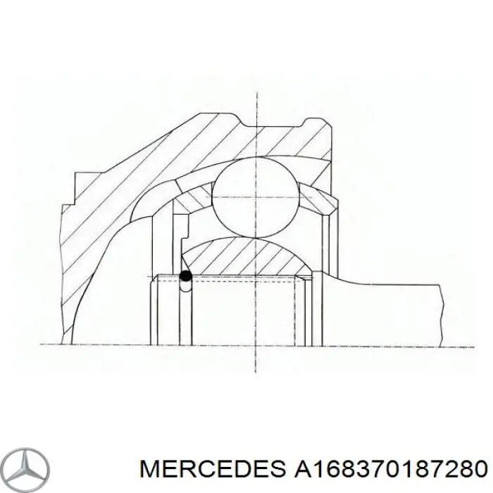 A168370187280 Mercedes árbol de transmisión delantero derecho