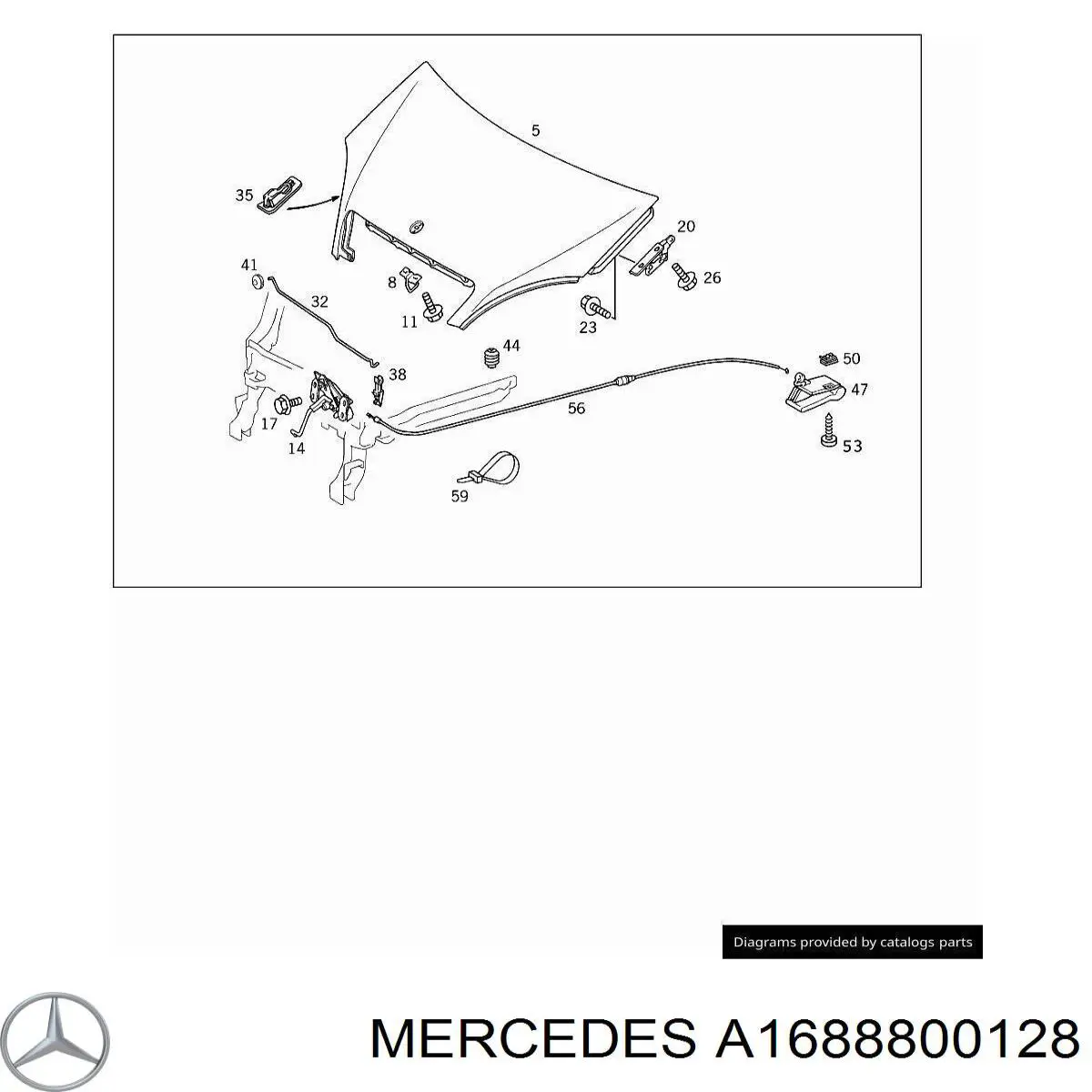  Bisagra, capó del motor izquierda para Mercedes A W168