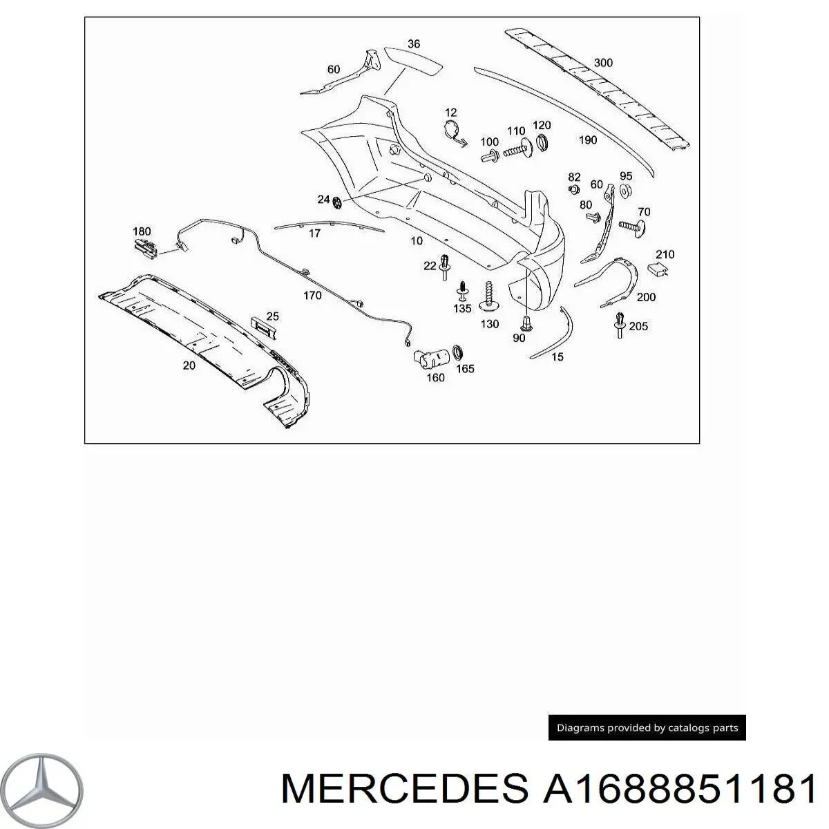  Cobertura de parachoques, enganche de remolque, trasera para Mercedes B W245