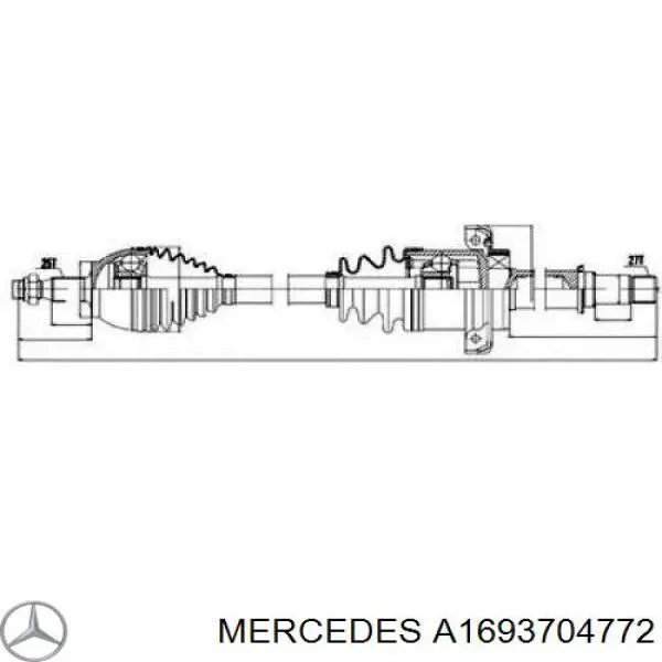 A1693704772 Mercedes árbol de transmisión delantero derecho