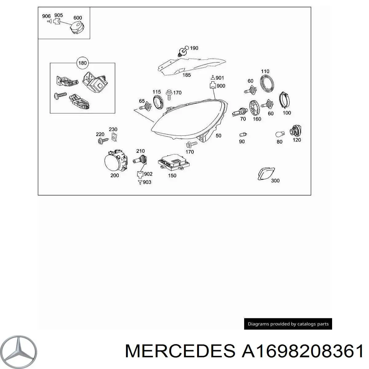 A1698208361 Mercedes faro izquierdo