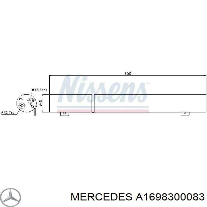 A1698300083 Mercedes receptor-secador del aire acondicionado