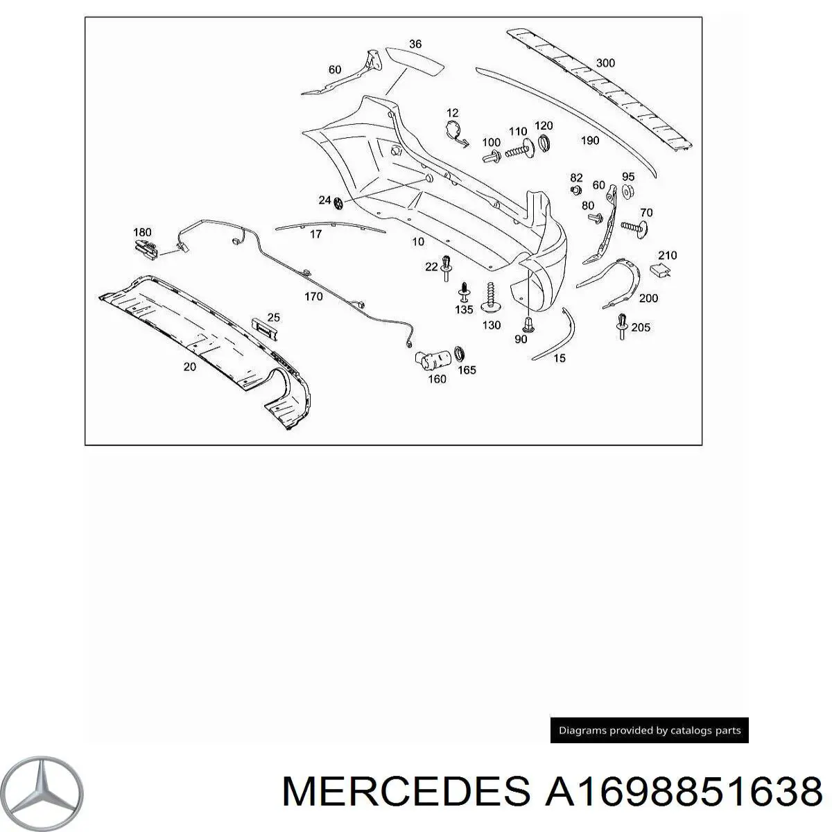 A1698851638 Mercedes parachoques trasero