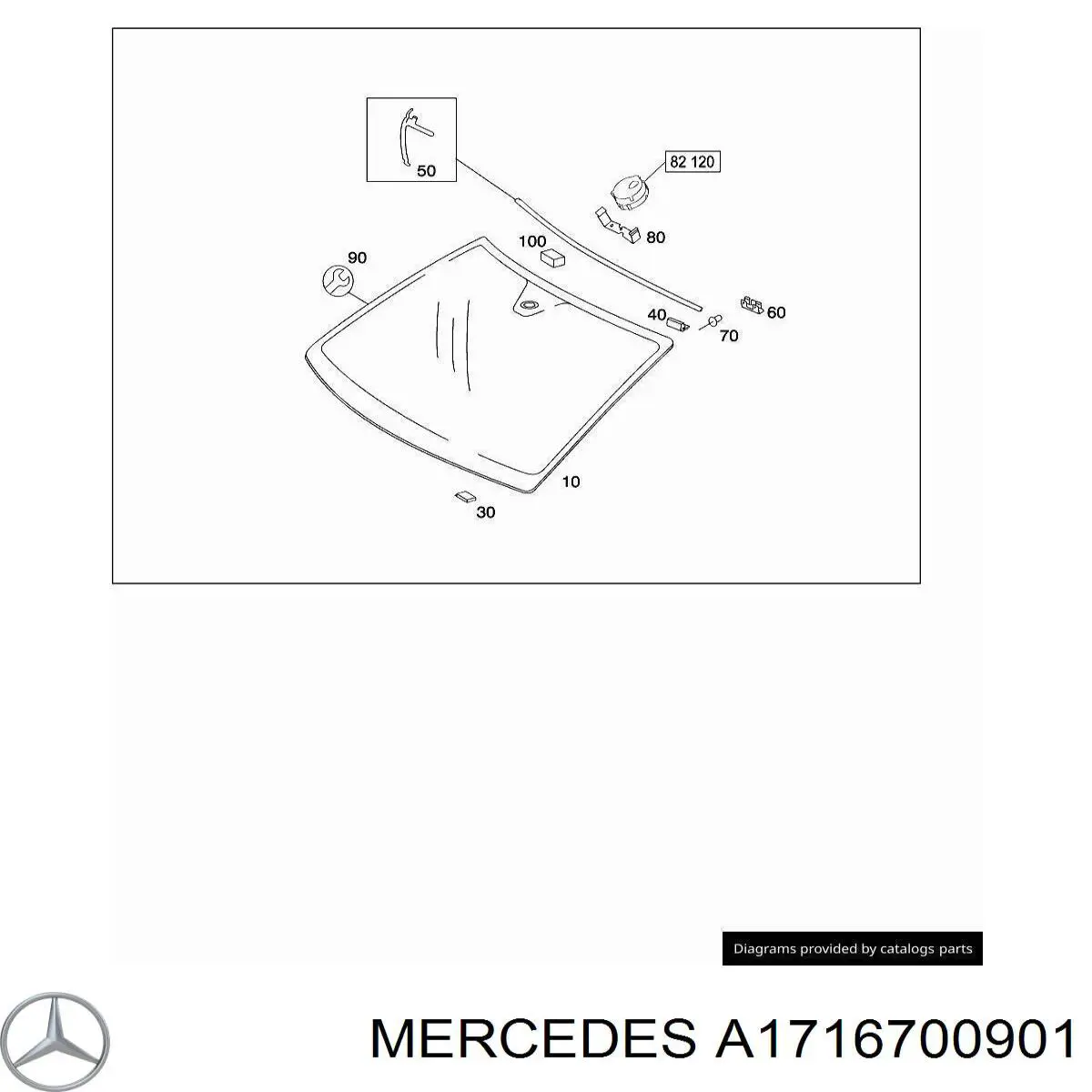 A1716700901 Mercedes parabrisas