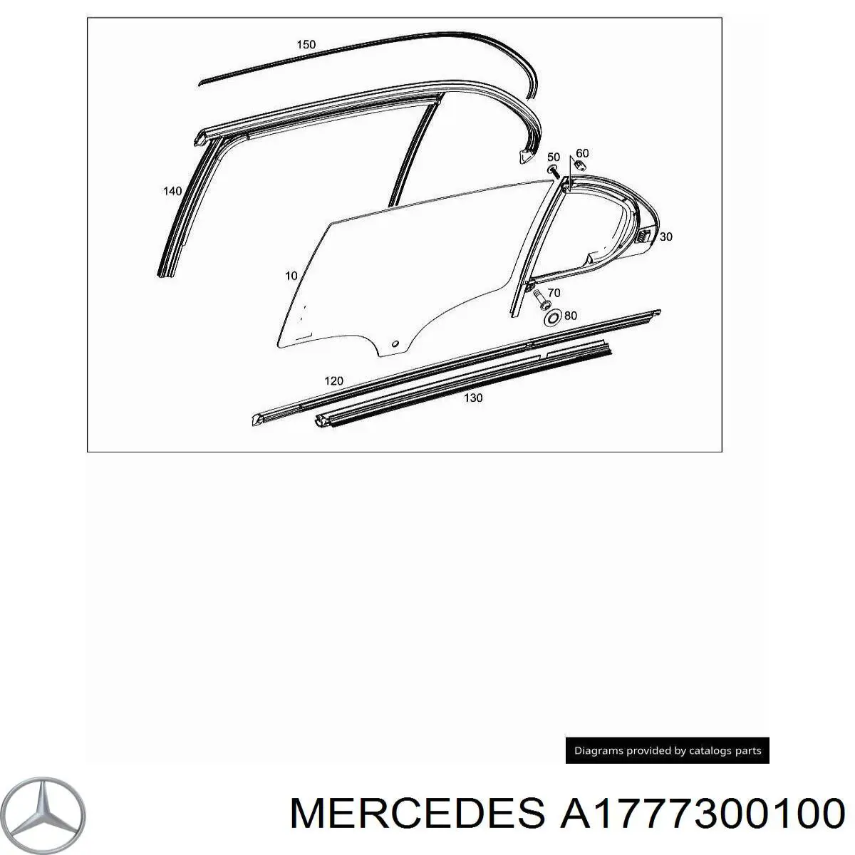  Ventanilla lateral de la puerta trasera izquierda para Mercedes A W177