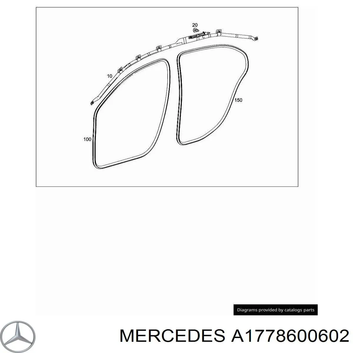  Airbag de cortina lateral derecha para Mercedes A W177