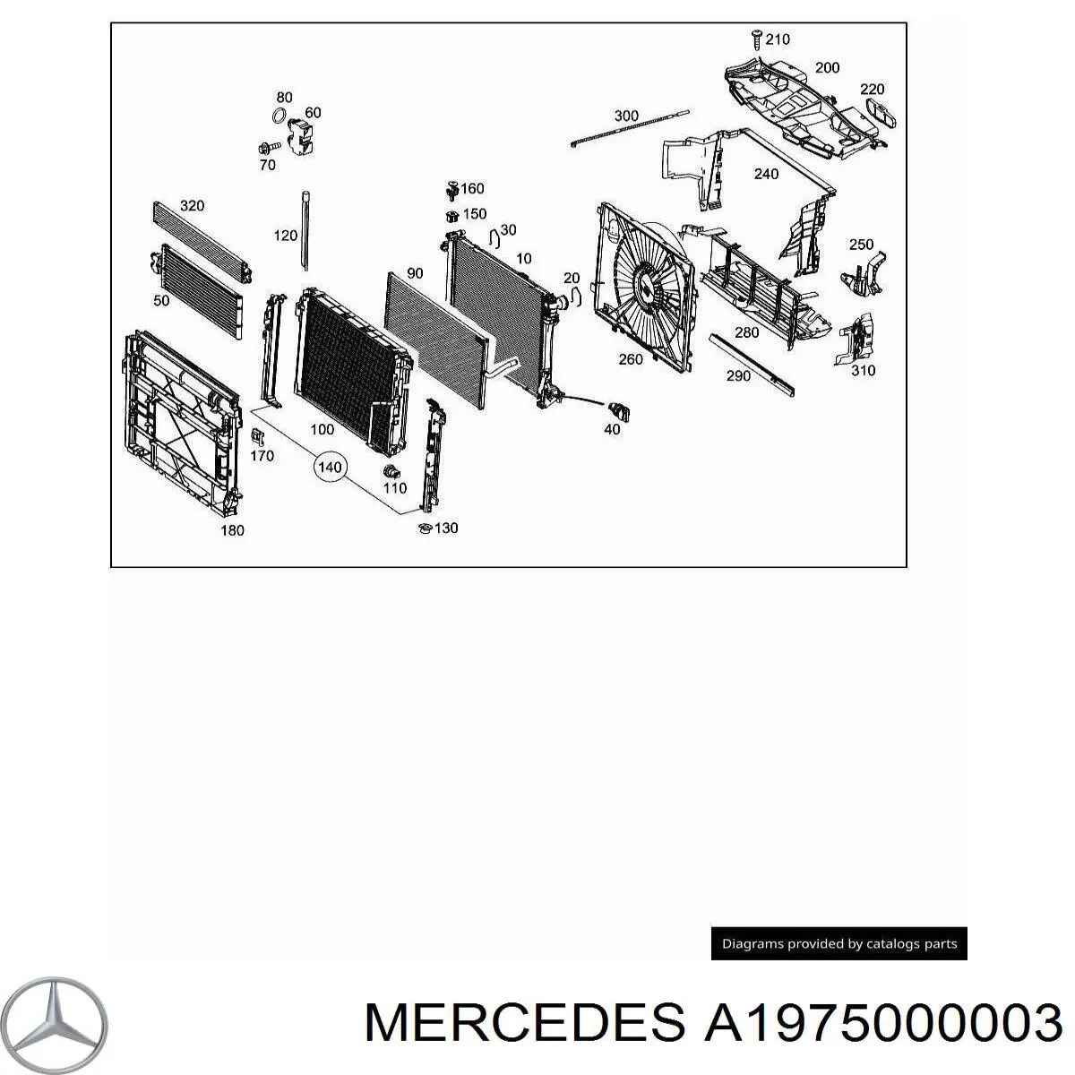 A1975000003 Mercedes radiador refrigeración del motor