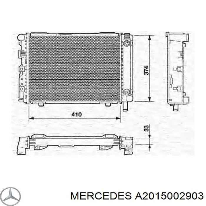 A2015002903 Mercedes radiador refrigeración del motor