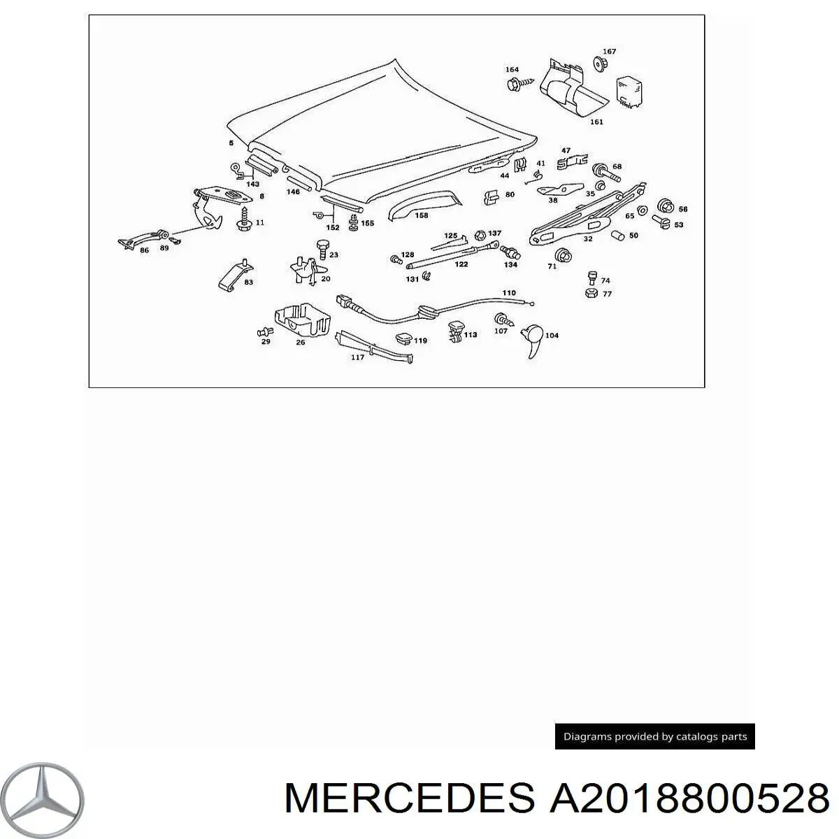  Bisagra, capó del motor izquierda para Mercedes C W201