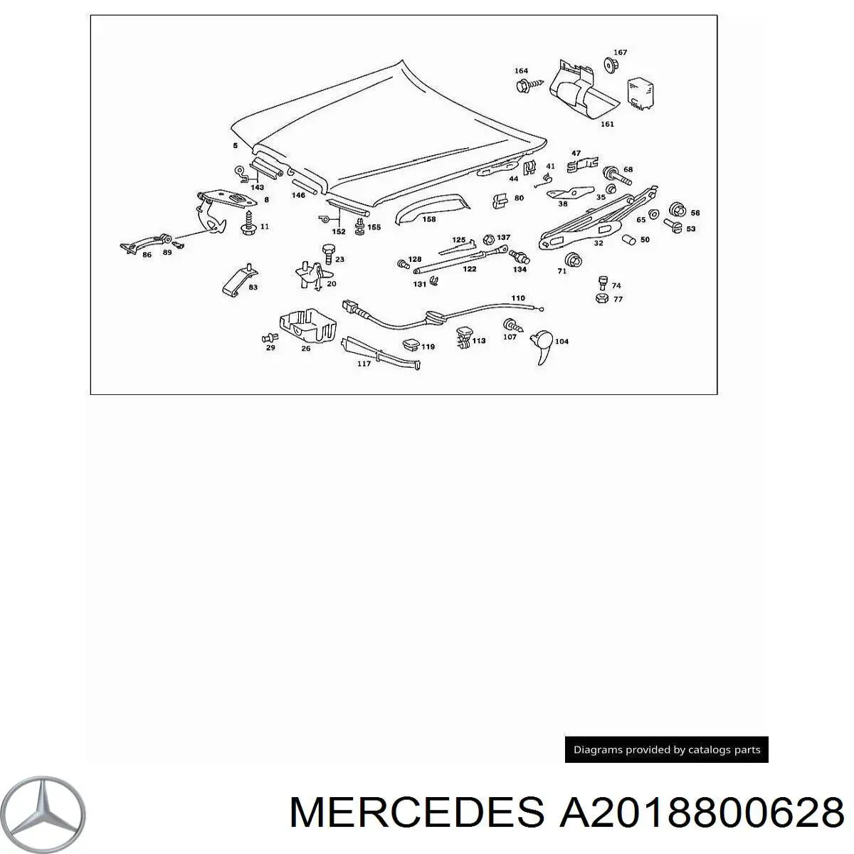  Bisagra, capó del motor derecha para Mercedes C W201