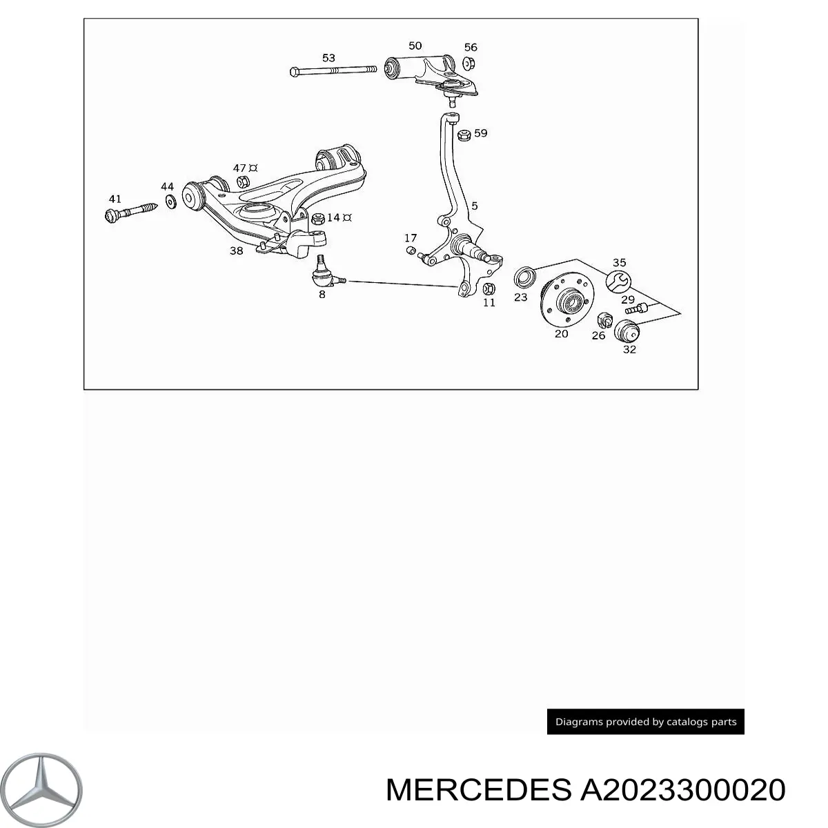  Muñón del eje, suspensión de rueda, delantero izquierdo para Mercedes C W202