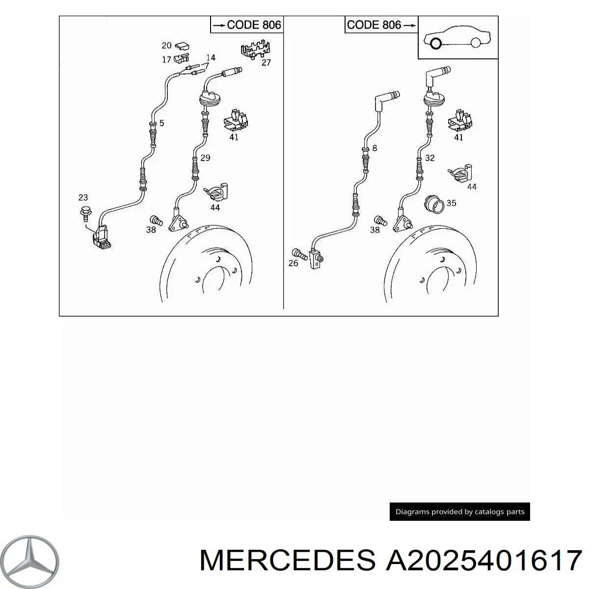 2025401617 Mercedes sensor abs delantero derecho