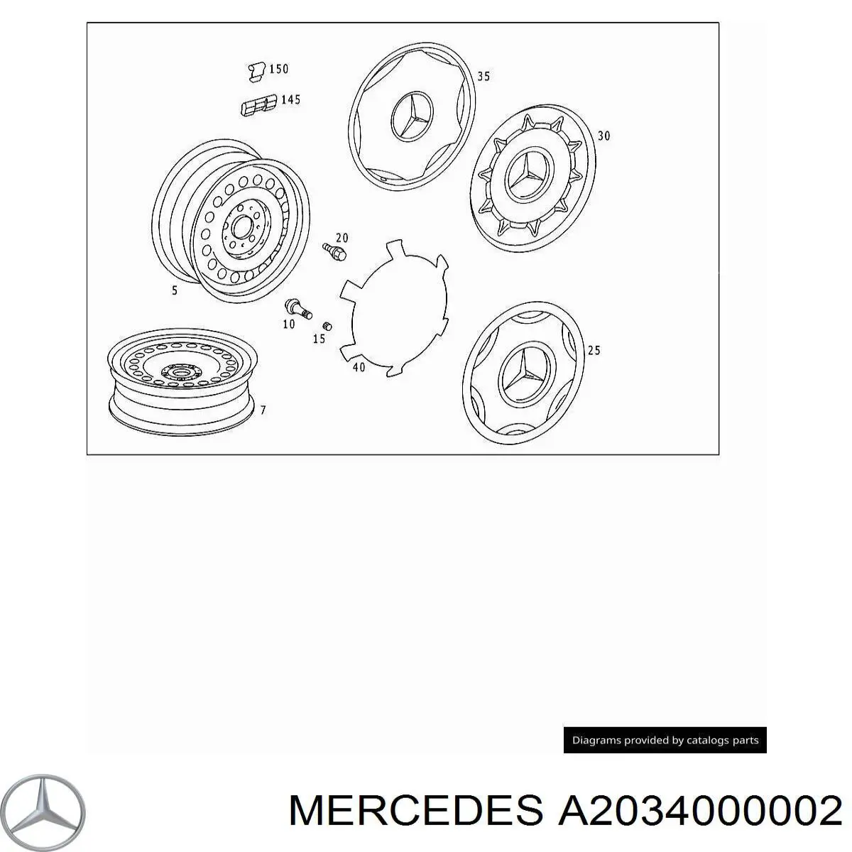  Ruedas De Acero (Estampado) para Mercedes C W203