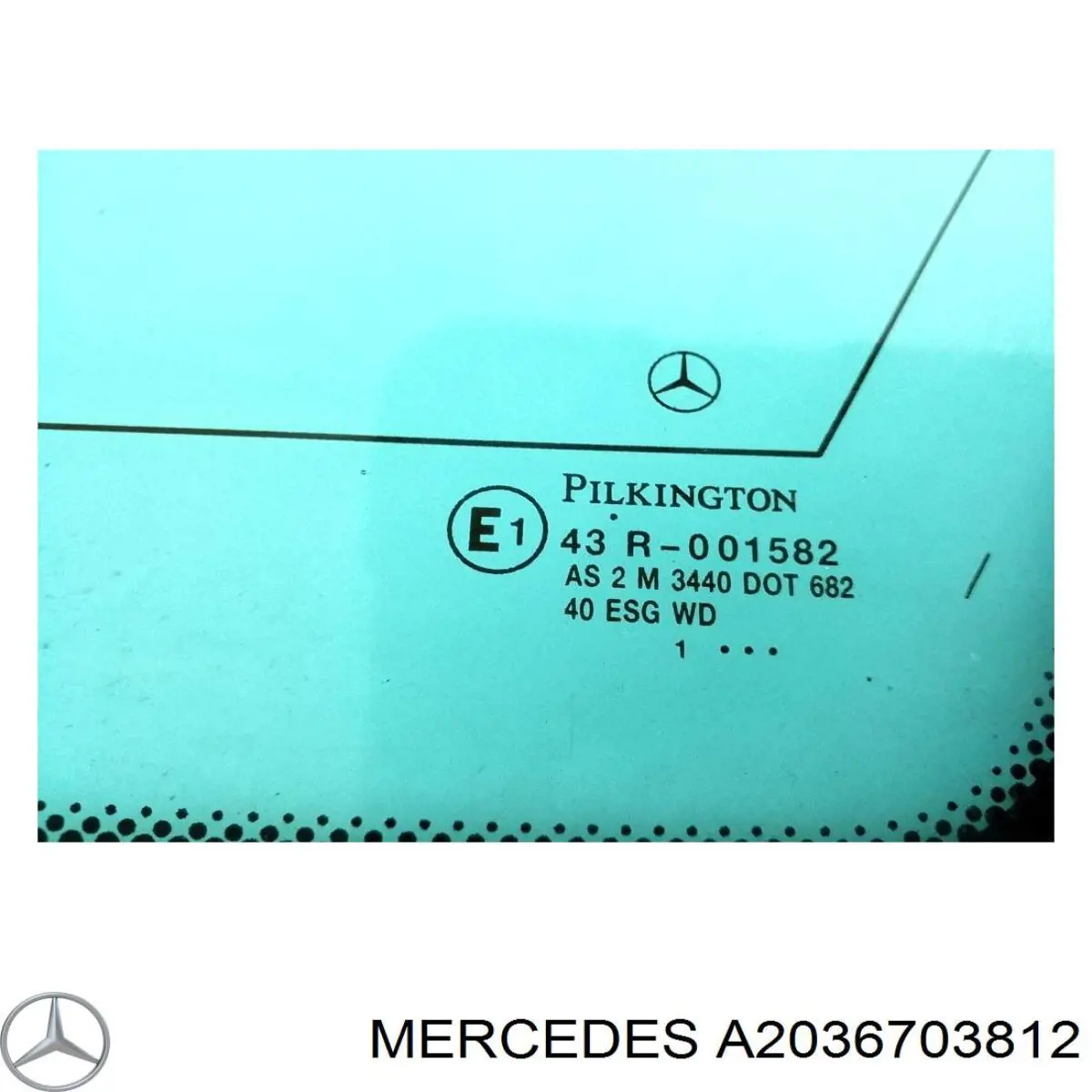 A2036703812 Mercedes ventanilla costado superior derecha (lado maletero)