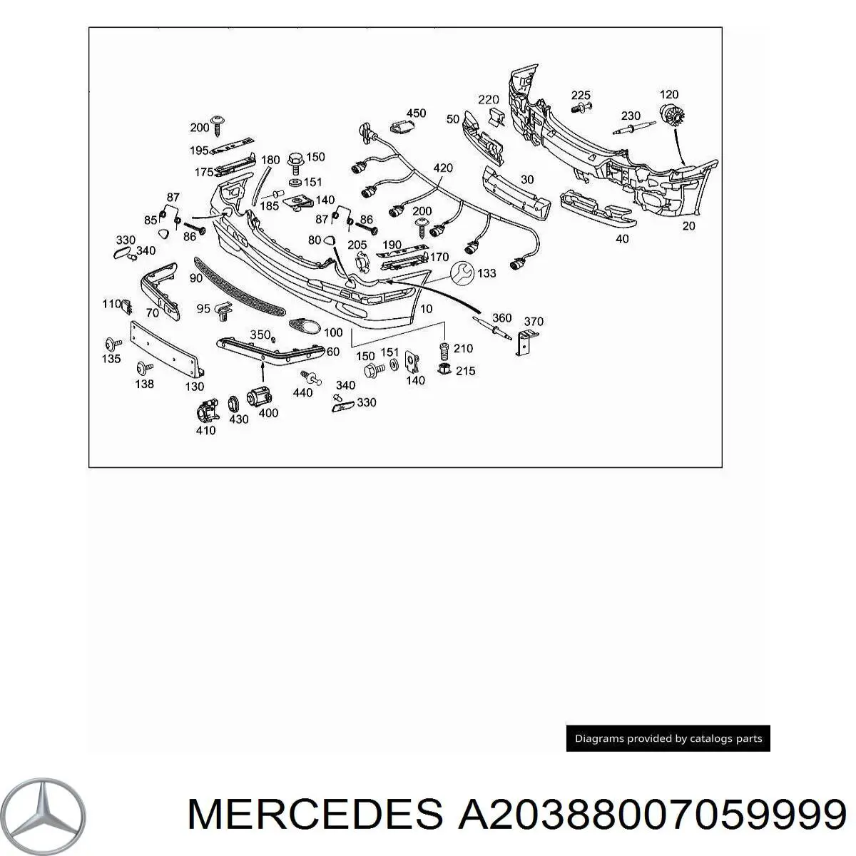 A20388007059999 Mercedes tapa de boquilla lavafaros