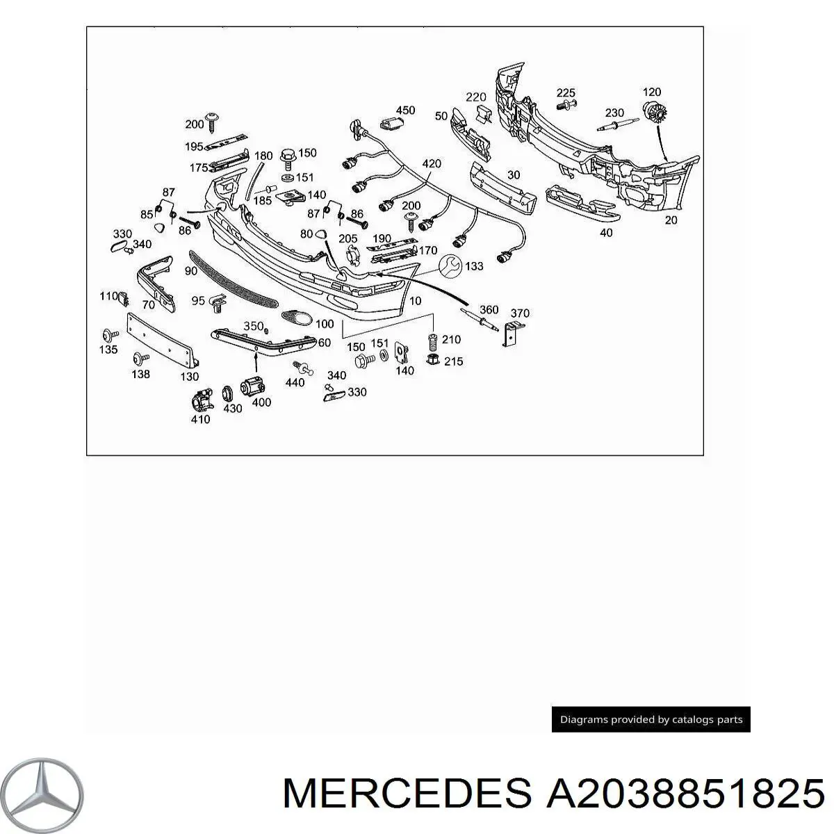 A2038851825 Mercedes parachoques delantero