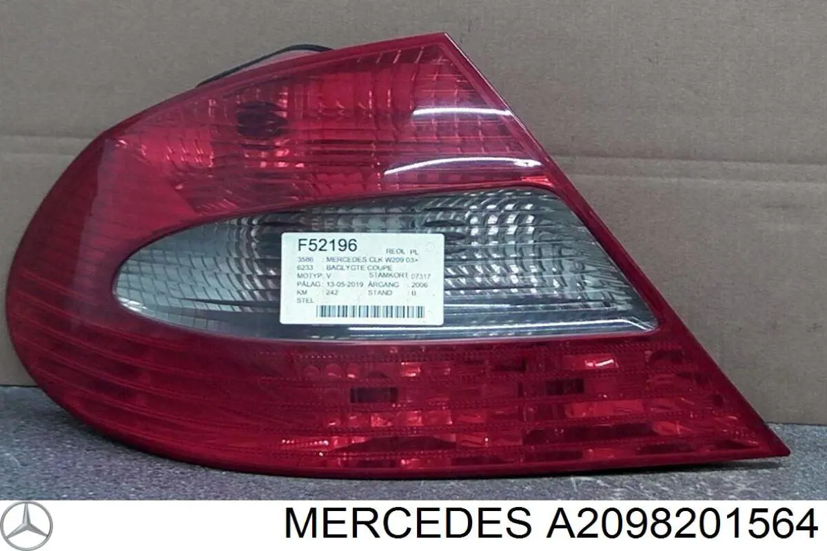 A2098201564 Mercedes piloto posterior izquierdo