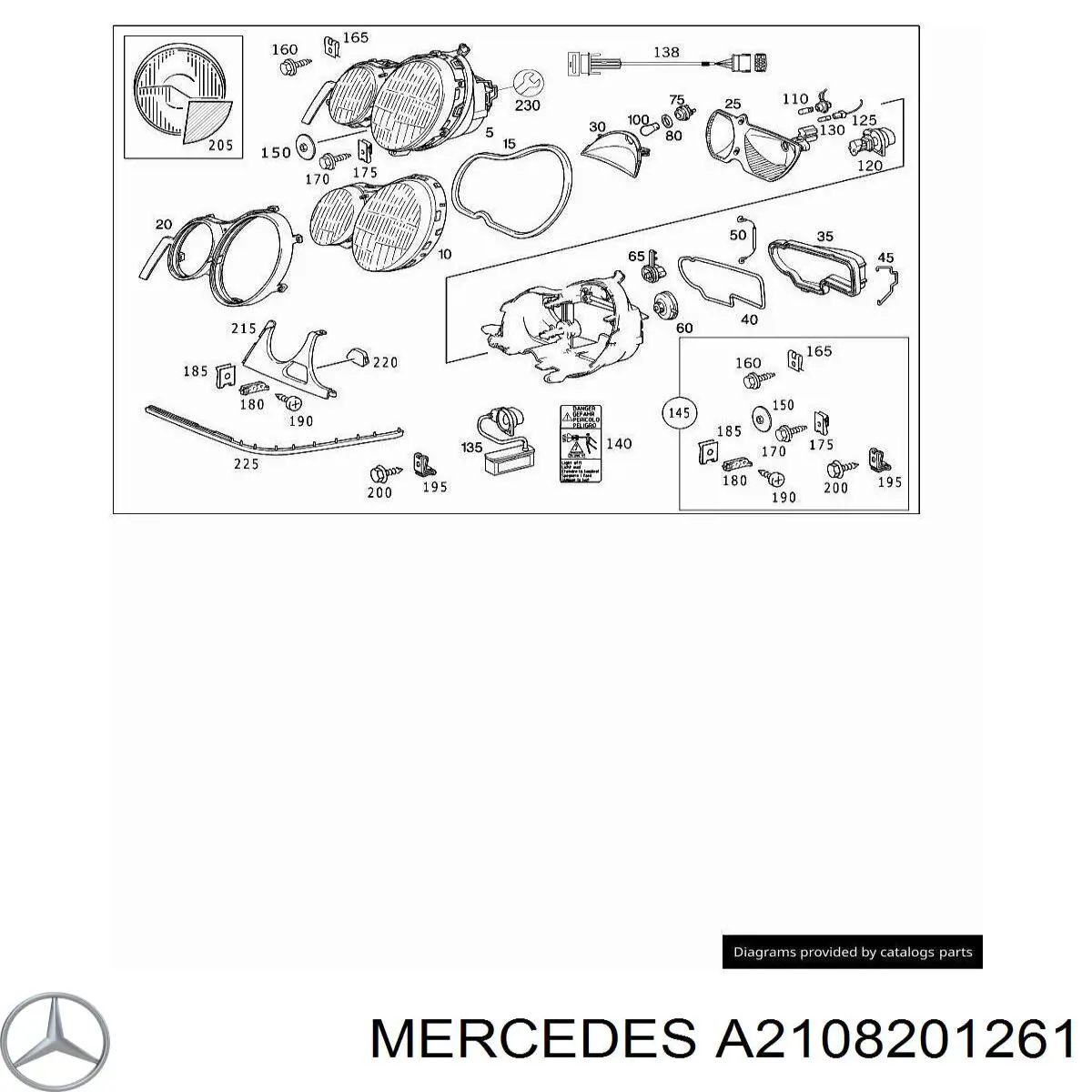 2108201261 Mercedes faro derecho