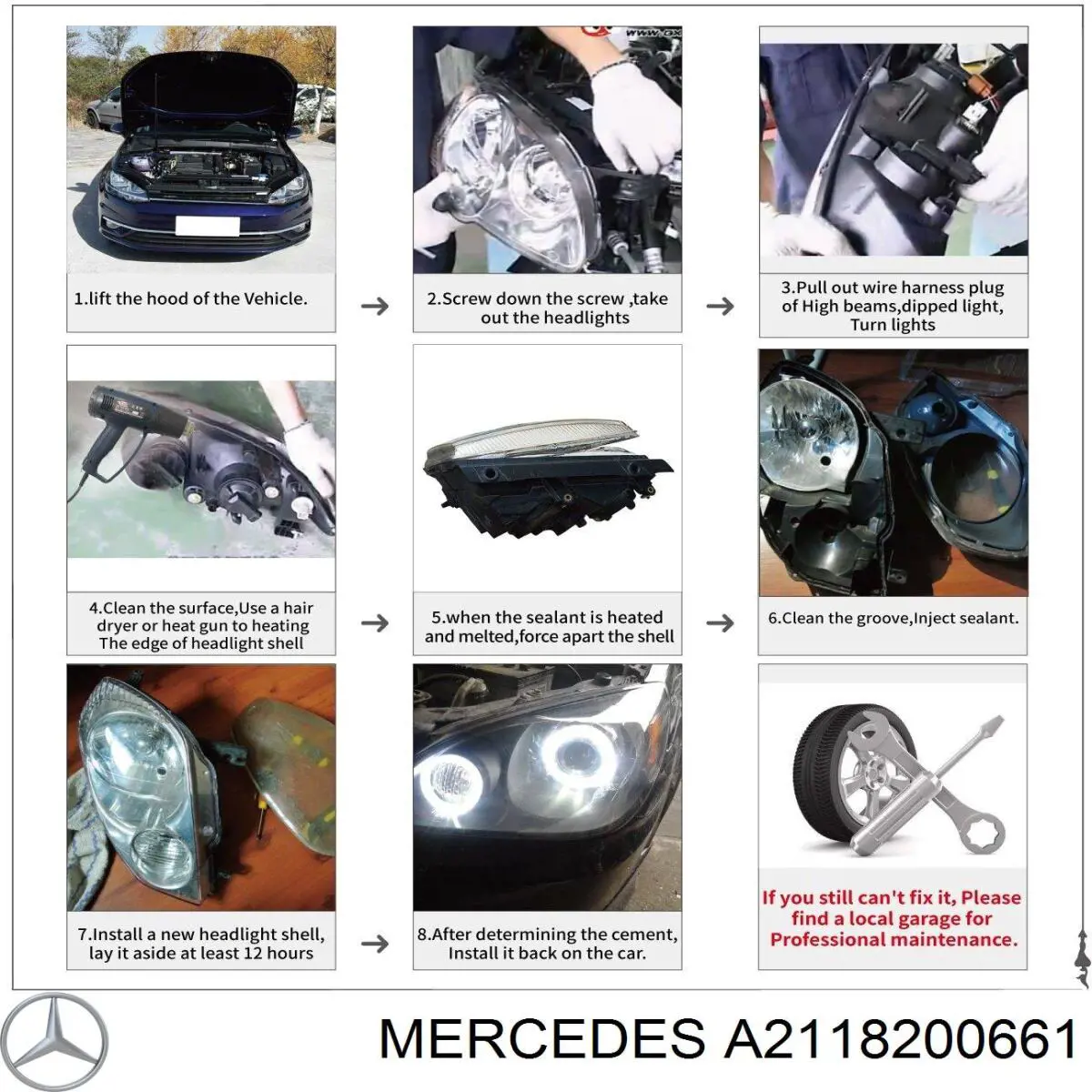 A2118200661 Mercedes faro derecho