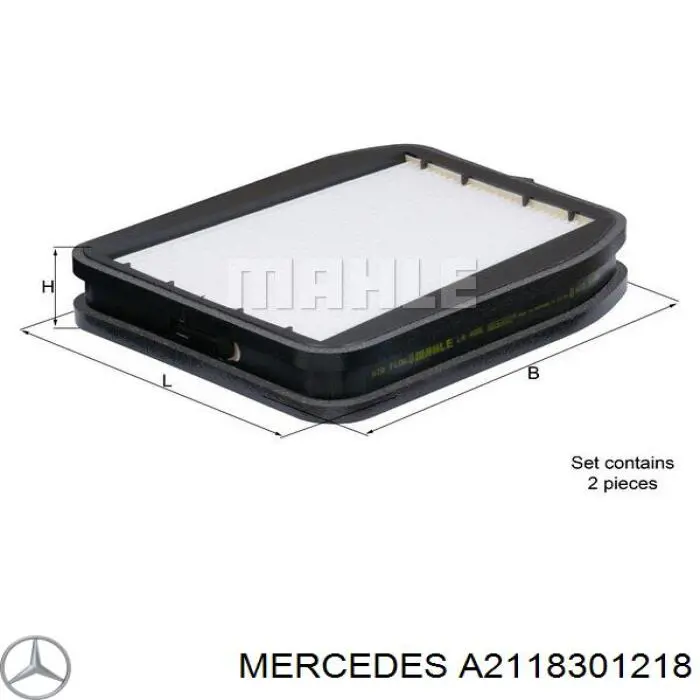 A2118301218 Mercedes filtro de habitáculo