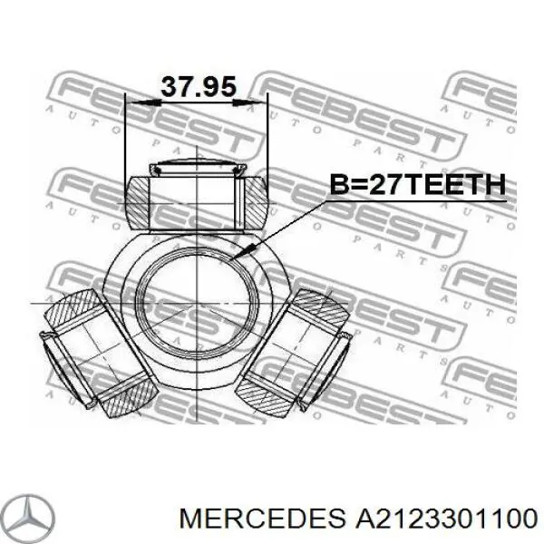 2123301901 Mercedes árbol de transmisión delantero derecho