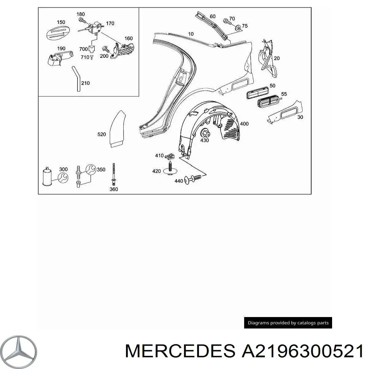  Guardabarros trasero izquierdo para Mercedes CLS C219