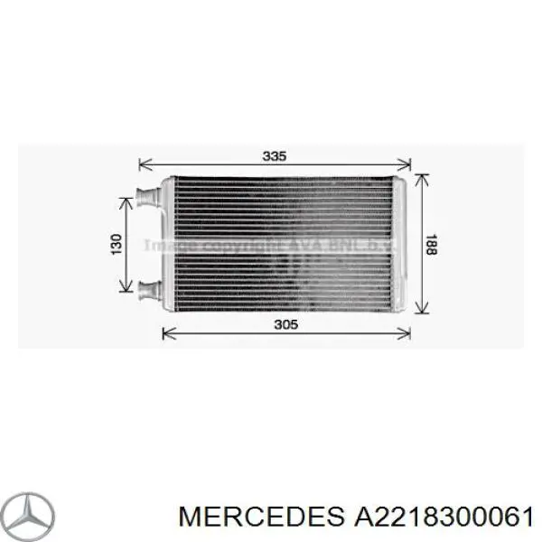 A2218300061 Mercedes radiador de calefacción