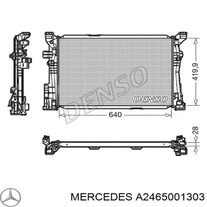 A2465001303 Mercedes radiador refrigeración del motor