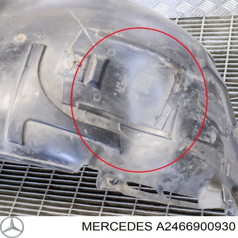 A2466900930 Mercedes guardabarros interior, aleta delantera, derecho