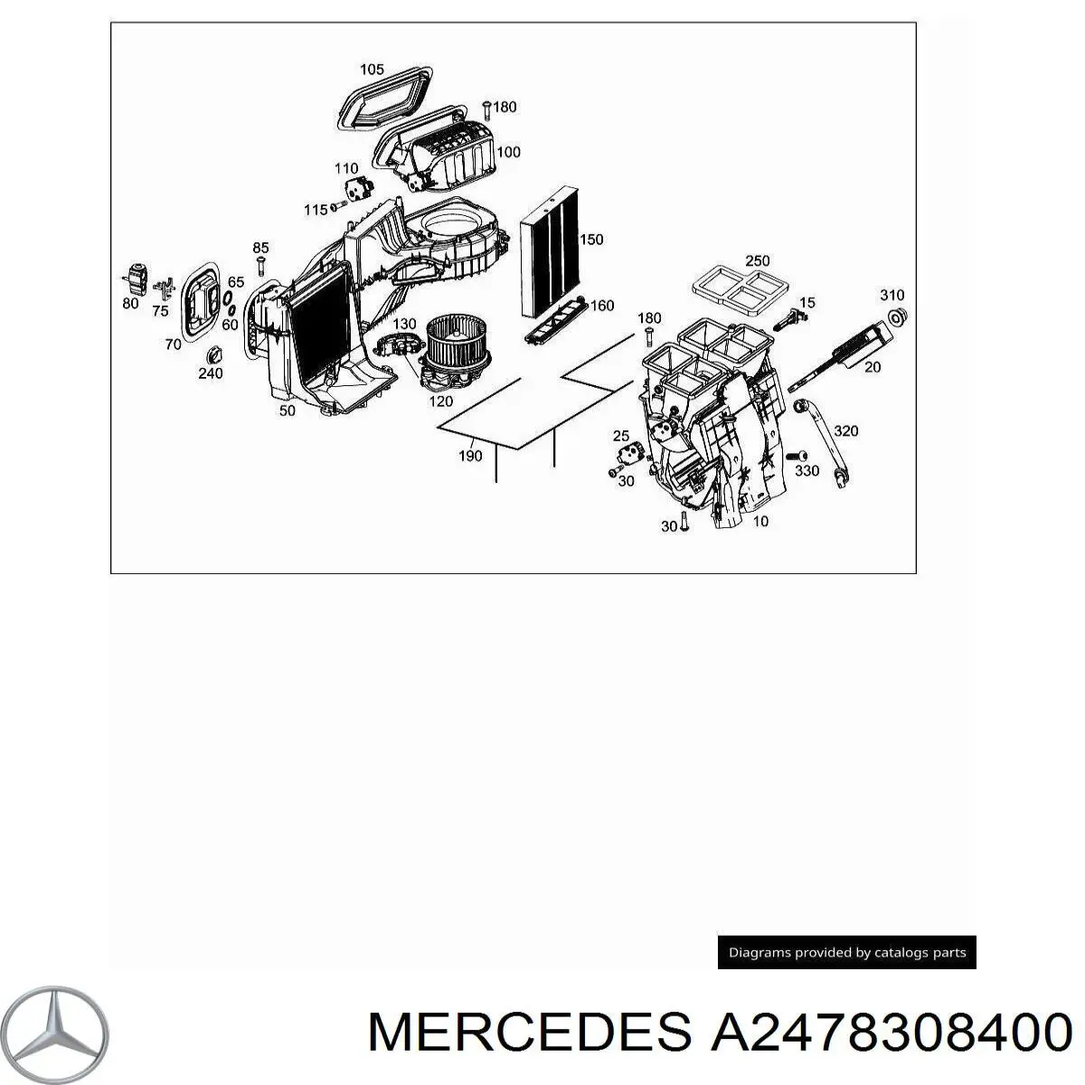 A2478308400 Mercedes motor eléctrico, ventilador habitáculo