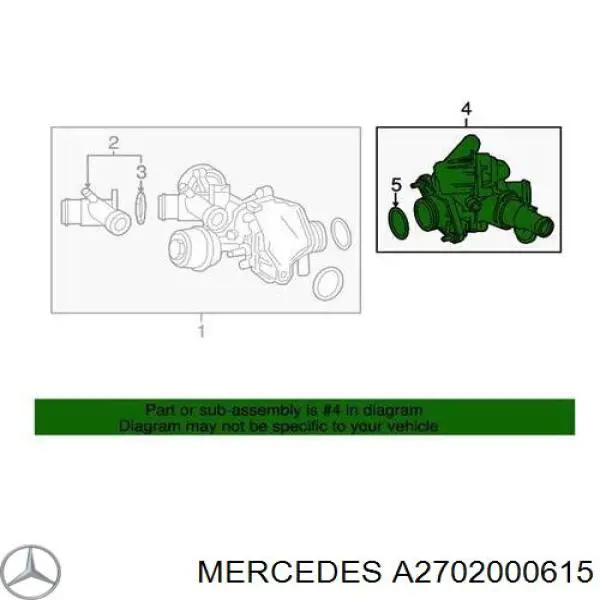 A2702000615 Mercedes termostato, refrigerante