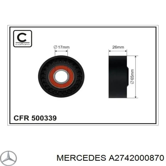 A2742000870 Mercedes tensor de correa, correa poli v