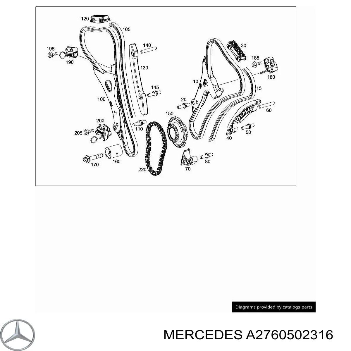  Carril de deslizamiento, cadena de distribución izquierdo para Mercedes E A238