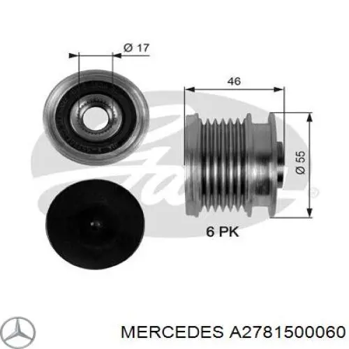 A2781500060 Mercedes poleas juego de piezas