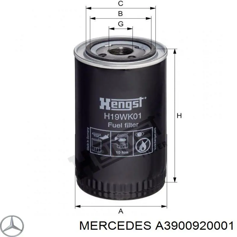 A3900920001 Mercedes filtro combustible