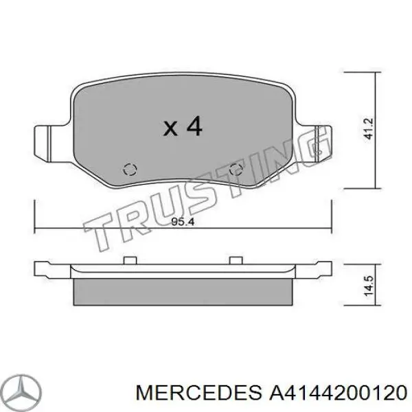 A4144200120 Mercedes pastillas de freno traseras