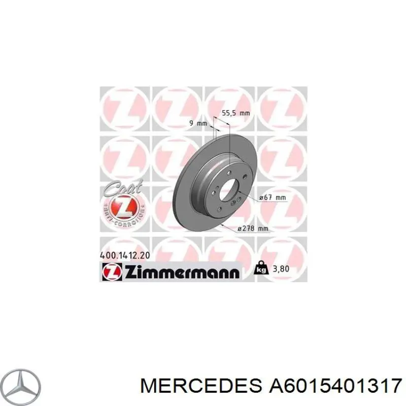 A6015401317 Mercedes contacto de aviso, desgaste de los frenos