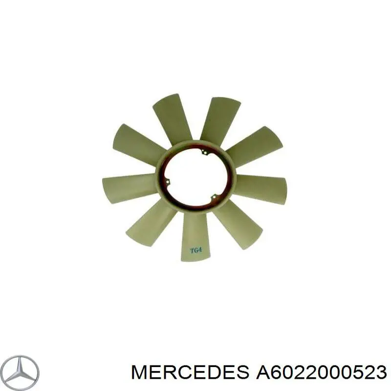 A6022000523 Mercedes rodete ventilador, refrigeración de motor