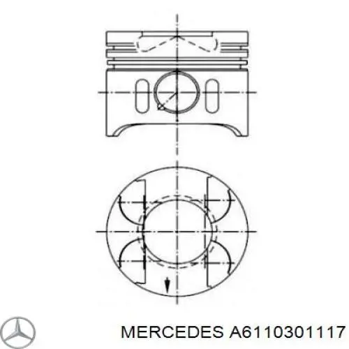 A6110301117 Mercedes pistón completo para 1 cilindro, std