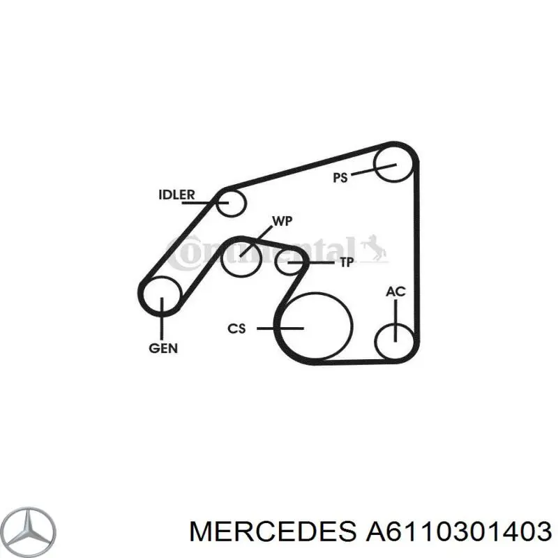 A6110301403 Mercedes polea, cigüeñal