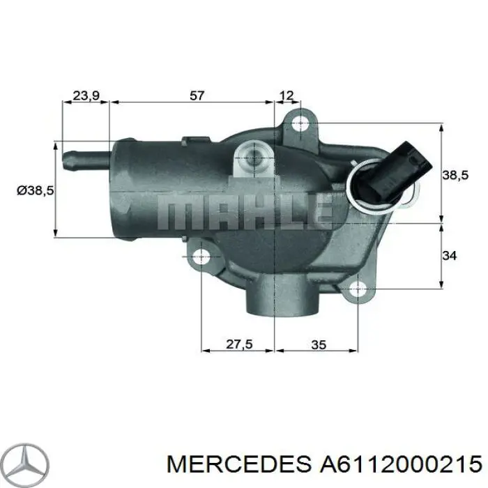 A6112000215 Mercedes termostato, refrigerante