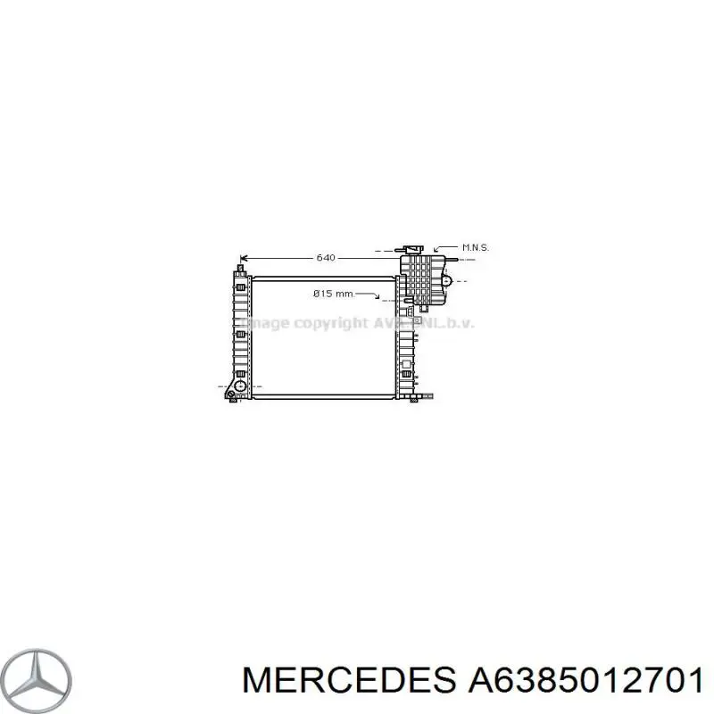 A6385012701 Mercedes radiador refrigeración del motor