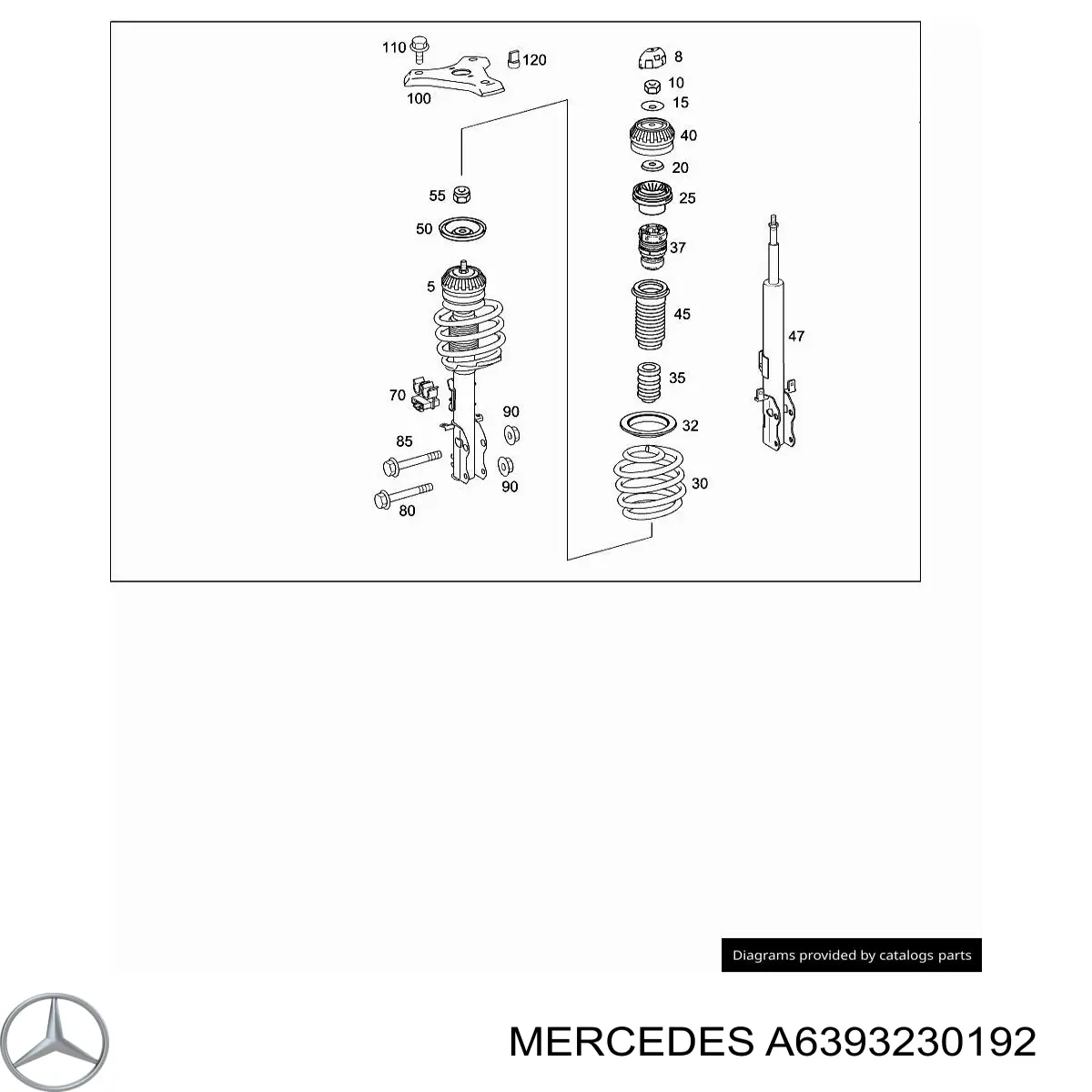  Caperuza protectora/fuelle, amortiguador delantero para Mercedes Vito 639