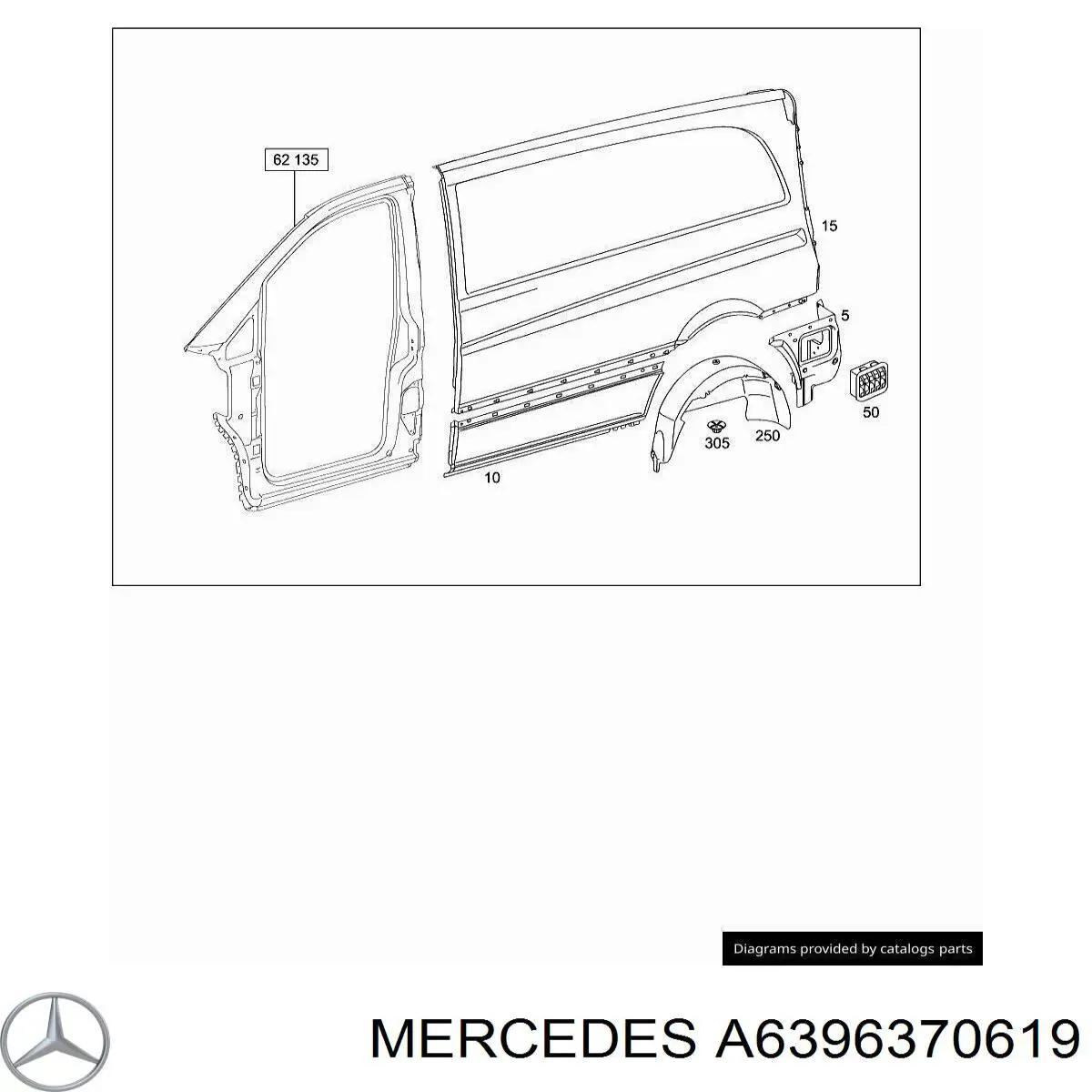 A6396370619 Mercedes panel lateral izquierda