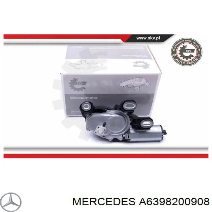 A6398200908 Mercedes motor limpiaparabrisas luna trasera