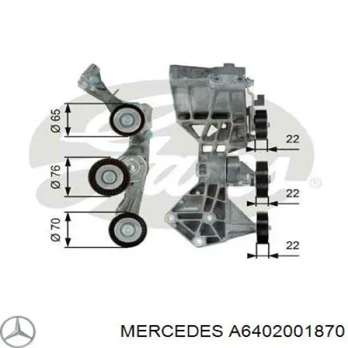 A6402001870 Mercedes tensor de correa, correa poli v