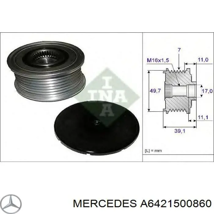 A6421500860 Mercedes poleas juego de piezas