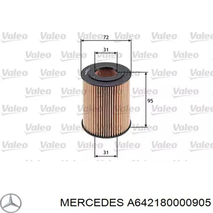 A642180000905 Mercedes filtro de aceite